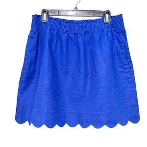 J. Crew Vibrant Blue Mini Skirt with Scalloped Hem